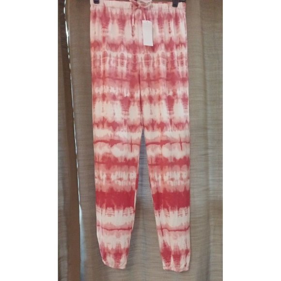 White Other - Nwt Girls Jenna Tie Dye Maroon/White Soft Stretchy Jogger Pants Size 12